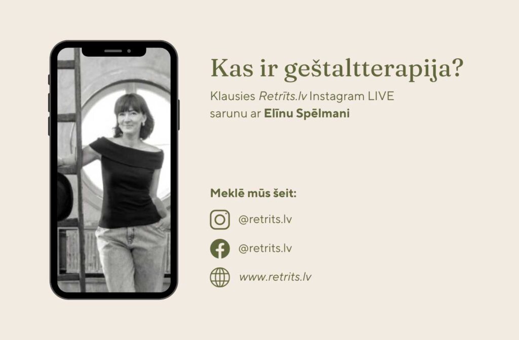 Instagram LIVE saruna: Kas ir geštaltterapija?