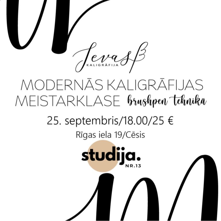 Modernā kaligrāfija brushpen tehnikā
