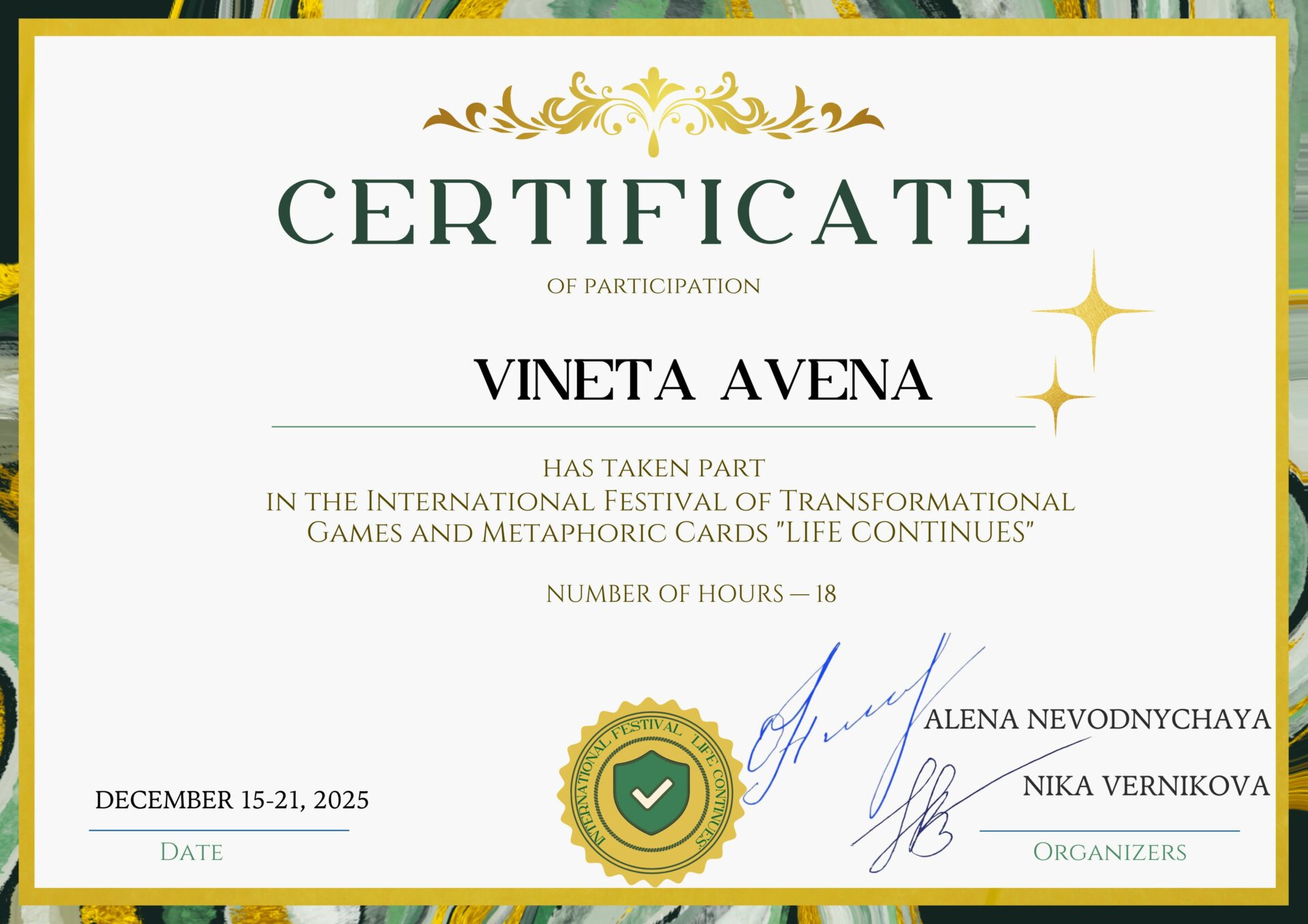 Vineta Avena/ ENERĢĒTIKAS DZIEDNIECĪBA CILVĒKIEM UN DZĪVNIEKIEM galerijas attēls