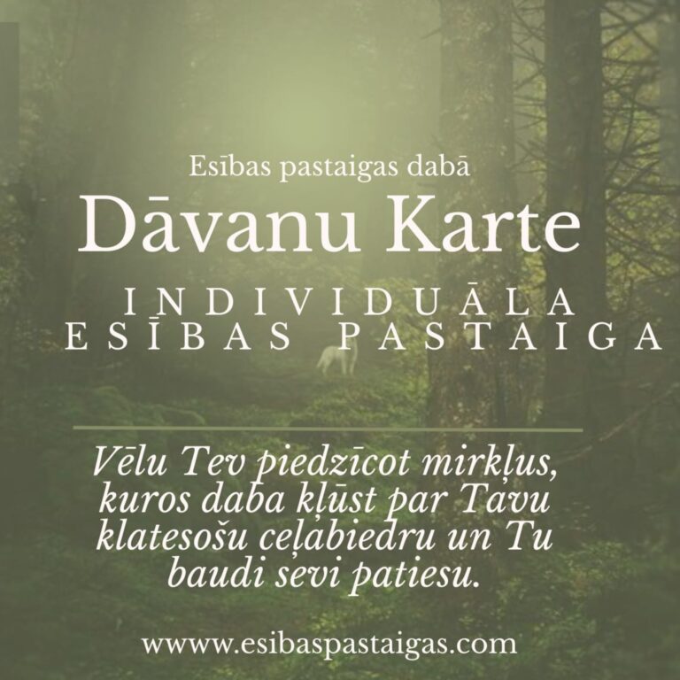 DĀVANU KARTE • INDIVIDUĀLA ESĪBAS PASTAIGA DABĀ
