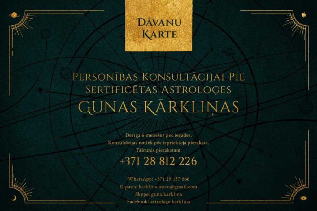 GUNA KĀRKLIŅA / ASTROLOGS/ ASTROLOGA KONSULTĀCIJAS galerijas attēls 3